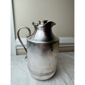 Vintage Mid Century Modern Italian Silver Plated Insulated Barware Pitcher MCM